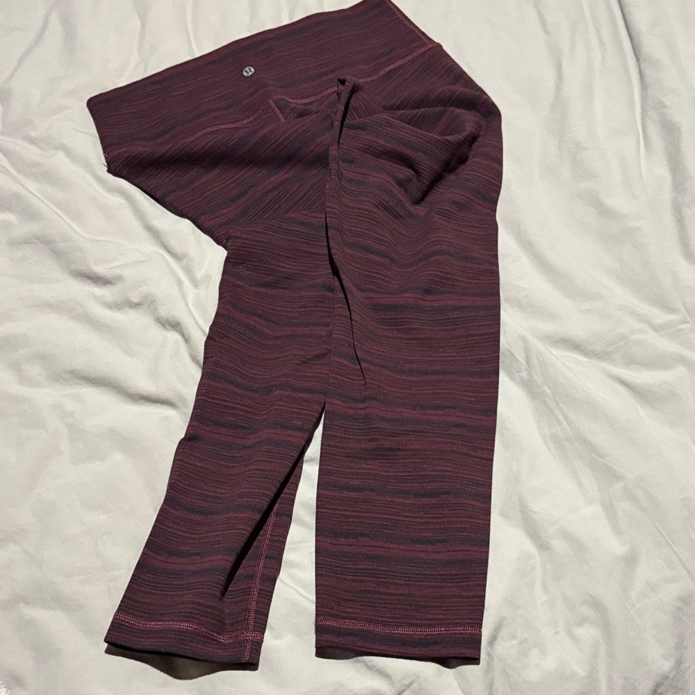 Lululemon Athletica Burgundy and Black Leggings